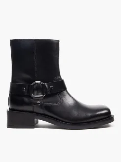 Sale Leather Ankle Boot with Harness Detail Women Boots·Chunky Boots