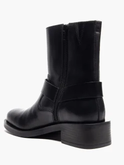 Sale Leather Ankle Boot with Harness Detail Women Boots·Chunky Boots