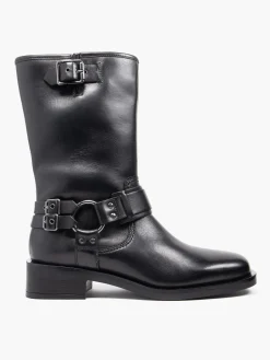 Clearance Leather Chunky Boot with Harness Detail Women Boots·Biker Boots|Boots·Chunky Boots