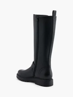 Discount Leather Chunky Soled Long Leg Boot with Buckle Detailed Women Boots·Knee High Boots|Boots·Leather Boots