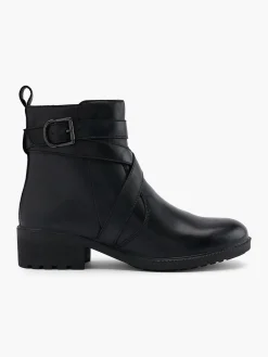 Clearance Leather Cross Strapped Detail Ankle Boot Women Boots·Leather Boots|Boots·Ankle Boots