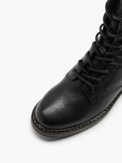 Online Leather Lace Up Biker Boot Women Boots·Biker Boots|Boots·Lace-Up Boots