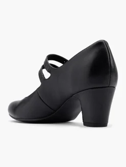 Hot Leather Mary Jane Double Strapped Court Shoe Women Loafers & Low Shoes·Mary Jane Shoes|Heels·Block Heels
