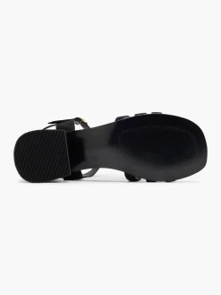 Outlet Leather Multi Strap Sandals with Block Heel Women Heels·Block Heels