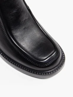 Hot Leather Panelled Block Heeled Ankle Boot Women Boots·Leather Boots|Boots·Ankle Boots