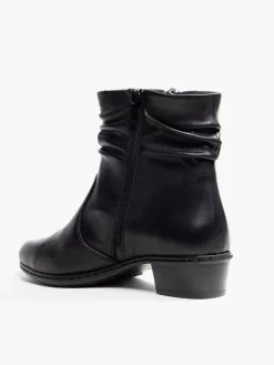 Clearance Leather Ruched Ankle Boot Women Boots·Leather Boots|Boots·Ankle Boots