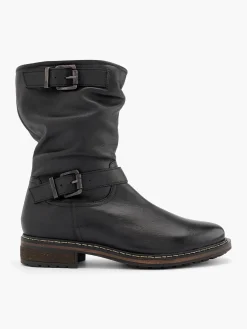 Outlet Leather Slouch Ankle Boot with Buckle Details Women Boots·Winter Boots|Boots·Leather Boots