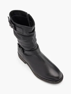 Outlet Leather Slouch Ankle Boot with Buckle Details Women Boots·Winter Boots|Boots·Leather Boots
