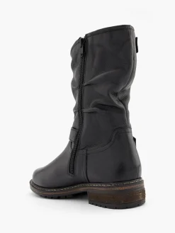 Outlet Leather Slouch Ankle Boot with Buckle Details Women Boots·Winter Boots|Boots·Leather Boots
