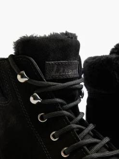 Leather Suede Faux Fur Lined Lace Up Boot Women Boots·Lace-Up Boots|Boots·Hiker Style Boots