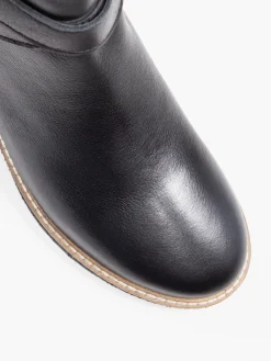 Discount Leather Wedge Boot with Buckle Detailing Women Boots·Heeled Boots|Boots·Leather Boots