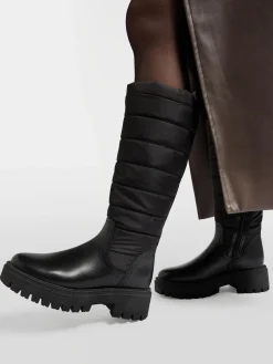 Outlet Long Leg Boot with Quilted Panelling Women Boots·Winter Boots|Boots·Knee High Boots