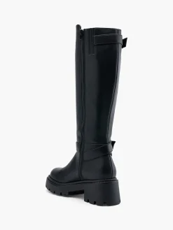 Discount Long Leg Chunky Boot with Double Buckle Detail Women Boots·Knee High Boots
