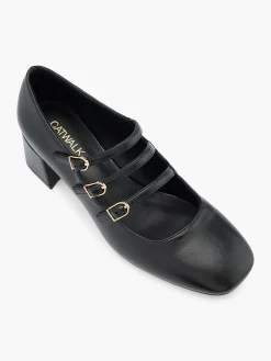 Discount Mary Jane Triple Strap Heel Women Loafers & Low Shoes·Mary Jane Shoes|Heels·Block Heels
