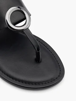 Best Metal Ring Toe Thong Flat Sandal Women Sandals·Flat Sandals