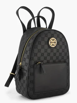 Online Monogram Embossed Backpack with Metallic Detail Women Backpacks