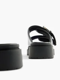 Discount Padded Slip On Sandal with Buckle Detail Women Sandals·Mules