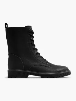 New Panelled Lace Up Biker Boot Women Boots·Biker Boots|Boots·Lace-Up Boots