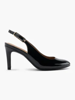 Hot Patent High Heel with Buckle Detail Women Heels·Slingback Heels|Heels·High Heels