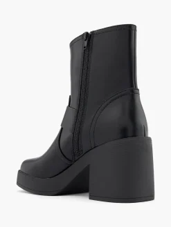 Discount Platform Block Heel Biker Boot with Double Buckle Detail Women Heels·Block Heels|Boots·Biker Boots