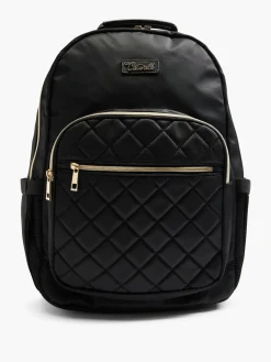 Sale Quilted Backpack with Gold Zipper Detail Women Backpacks