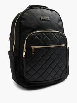 Sale Quilted Backpack with Gold Zipper Detail Women Backpacks