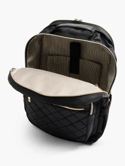 Sale Quilted Backpack with Gold Zipper Detail Women Backpacks