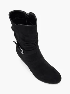 Online Ruched Leg Block Heel Buckle Detailed Boot Women Boots·Ankle Boots