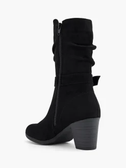 Online Ruched Leg Block Heel Buckle Detailed Boot Women Boots·Ankle Boots