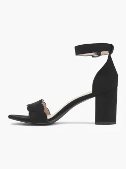 New Scalloped Edge Block Heel with Ankle Strap Women Heels·High Heels