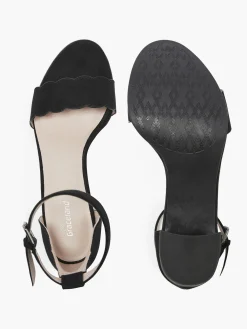 New Scalloped Edge Block Heel with Ankle Strap Women Heels·High Heels