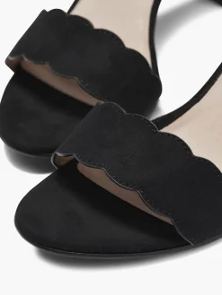 New Scalloped Edge Block Heel with Ankle Strap Women Heels·High Heels