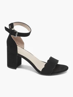 New Scalloped Edge Block Heel with Ankle Strap Women Heels·High Heels