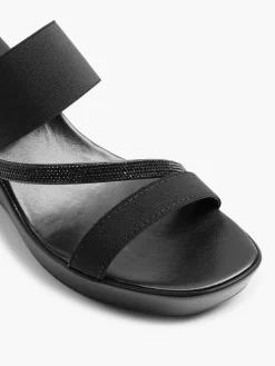 New Strappy Wedge Mule with Diamante Details Women Sandals·Mules|Heels·Wedges