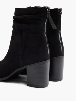 Online Suede Ruched Detailed Block Heeled Boot Women Boots·Ankle Boots