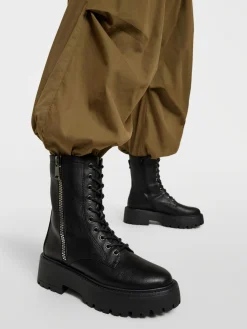Outlet Tall Chunky Biker Boot with Zipper Detail Women Boots·Biker Boots|Boots·Ankle Boots