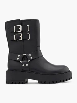 Clearance Tall Double Buckle Biker Boot Women Boots·Biker Boots|Boots·Chunky Boots