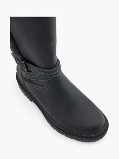Tall Faux Fur Lined Boot with Buckle Details Women Boots·Knee High Boots