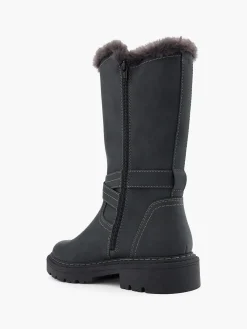 Tall Faux Fur Lined Boot with Buckle Details Women Boots·Knee High Boots
