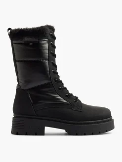 Tall Quilted Lace Up Ankle Boot Women Boots·Winter Boots|Boots·Faux Fur Lined Boots