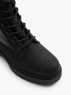 Tall Quilted Lace Up Ankle Boot Women Boots·Winter Boots|Boots·Faux Fur Lined Boots