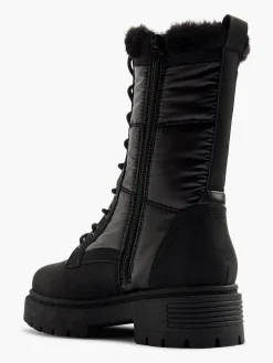Tall Quilted Lace Up Ankle Boot Women Boots·Winter Boots|Boots·Faux Fur Lined Boots