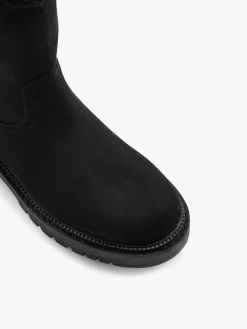 Best Tie Back Detail Fur Lined Ankle Boot Women Boots·Winter Boots|Boots·Faux Fur Lined Boots