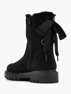 Best Tie Back Detail Fur Lined Ankle Boot Women Boots·Winter Boots|Boots·Faux Fur Lined Boots