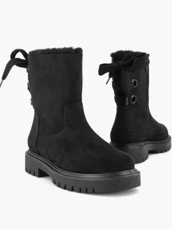 Best Tie Back Detail Fur Lined Ankle Boot Women Boots·Winter Boots|Boots·Faux Fur Lined Boots