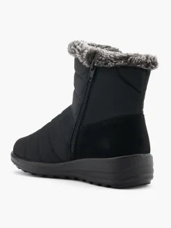 Online Wide Fit Comfort Boot with Button Fastening and Faux Fur Lining Women Loafers & Low Shoes·Comfort|Boots·Comfort Boots