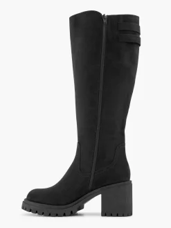 New Wide Fit Chunky Long Leg Boot with Double Buckle Detail Women Boots·Knee High Boots