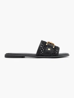 Online Woven Slip On Mule with Metal Detail Women Sandals·Mules|Sandals·Flat Sandals