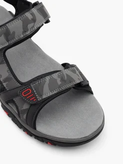 Clearance Black//Red Camouflage Twin Strap Sandals Sandals·Walking Sandals