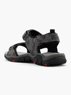 Clearance Black//Red Camouflage Twin Strap Sandals Sandals·Walking Sandals